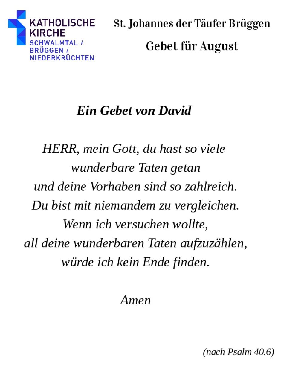 2026-2027 Gebete-0001 (c) St. Johannes der Täufer Brüggen