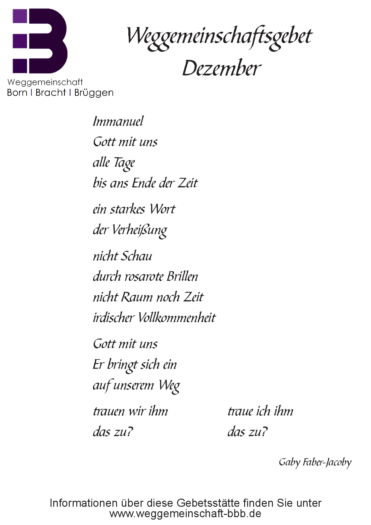 Gebete 2025-2026-0006 (c) Weggemeinschaft BBB