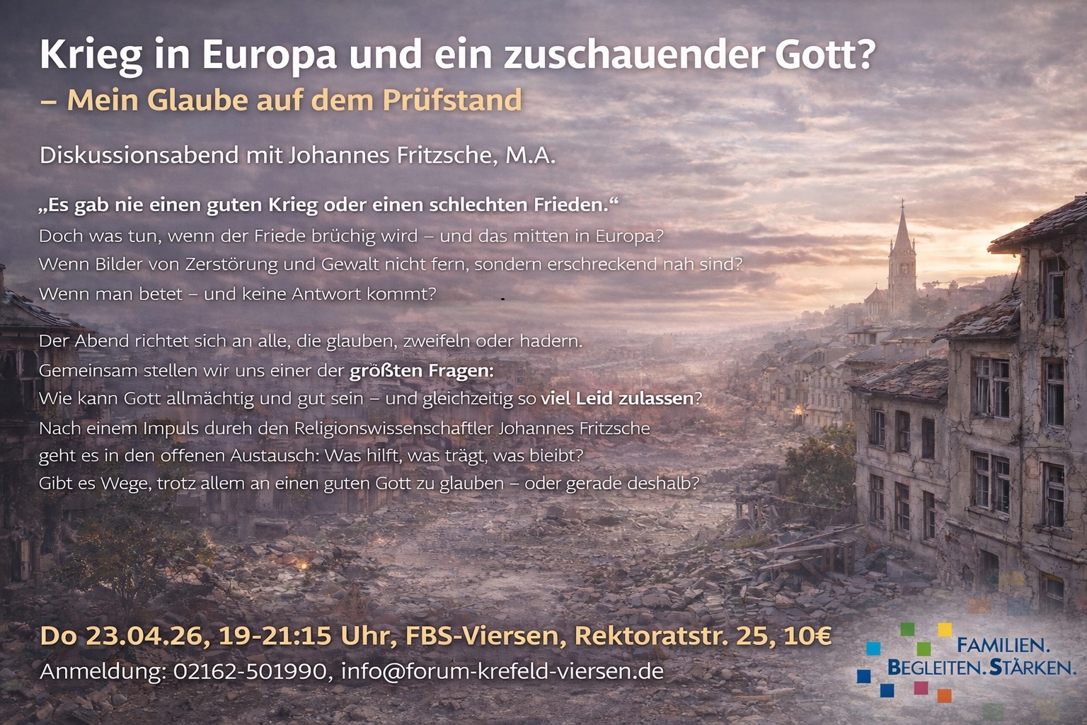 Krieg in Europa und ein zuschauender Gott (c) Forum Krefeld Viersen