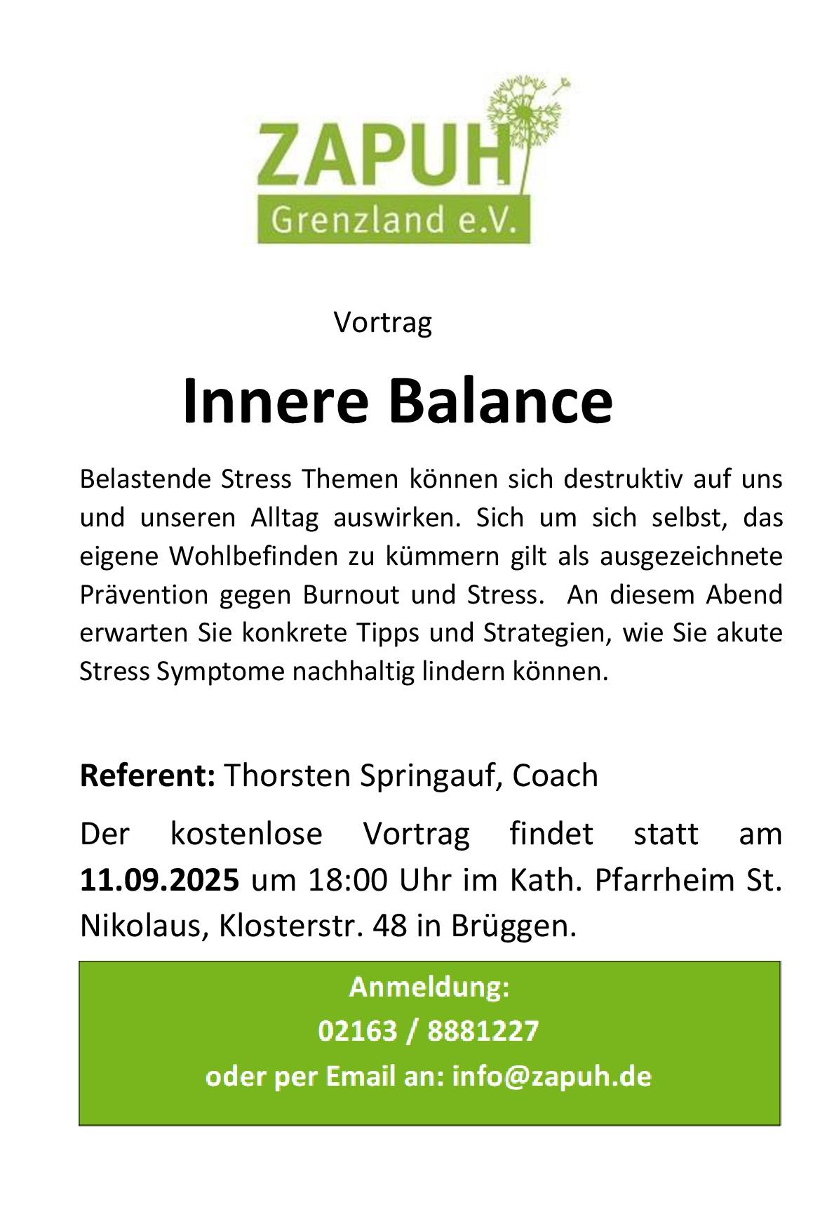 Zapuh Vortrag Innere Balance