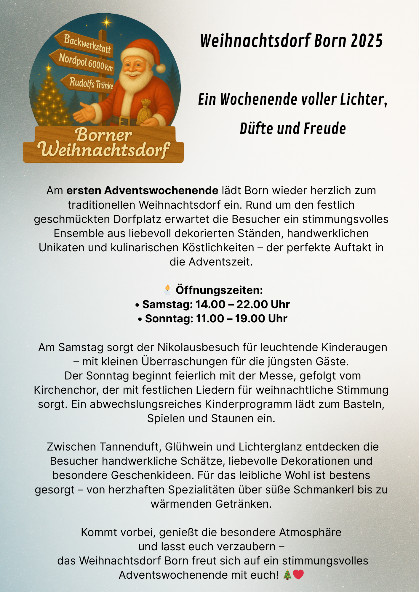 Weihnachtsdorf Born 2025 (c) Kath. Kirche St. Nikolaus Brüggen