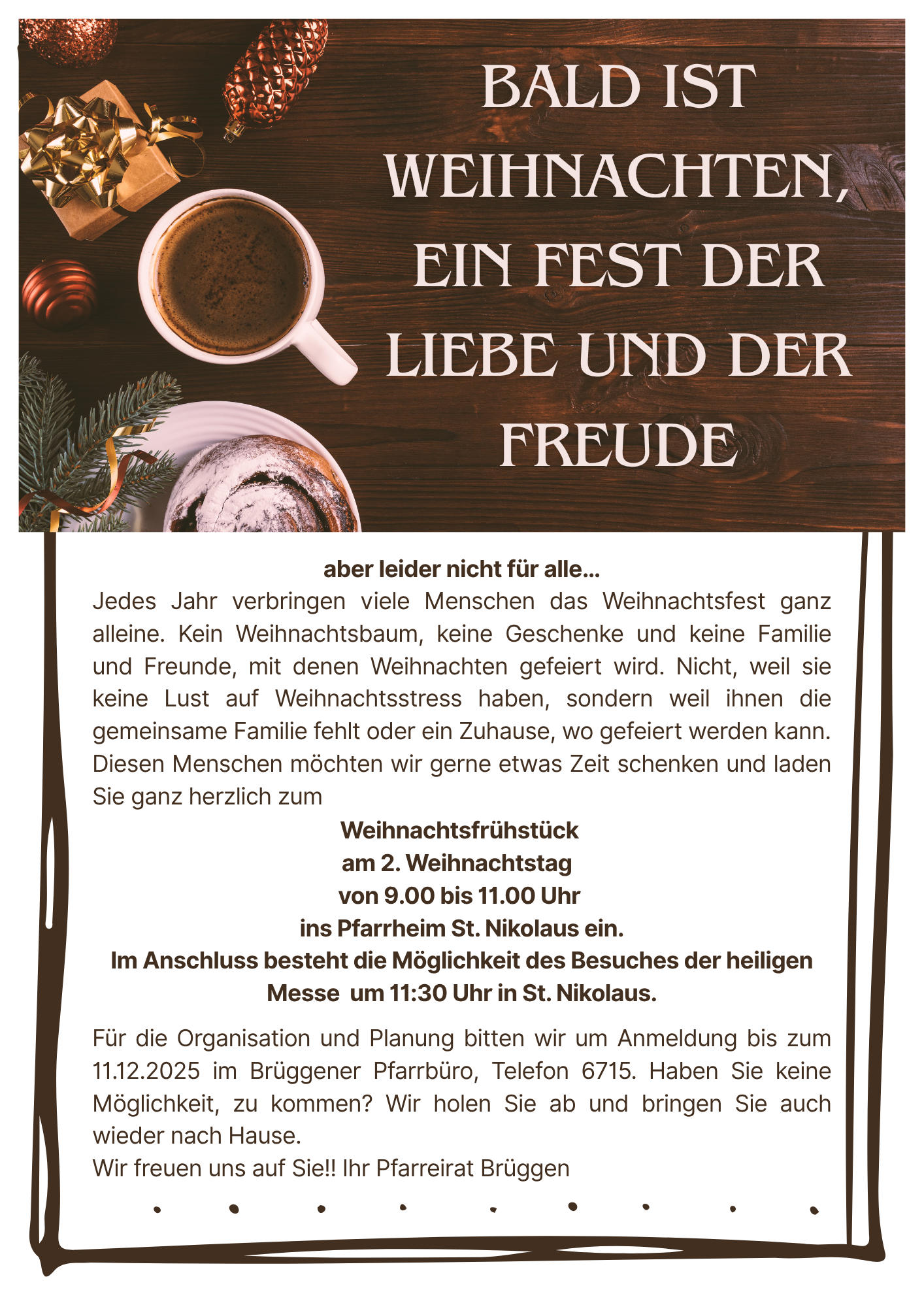 Weihnachtsfrühstück 2025 (c) Kath. Kirche St. Nikolaus Brüggen